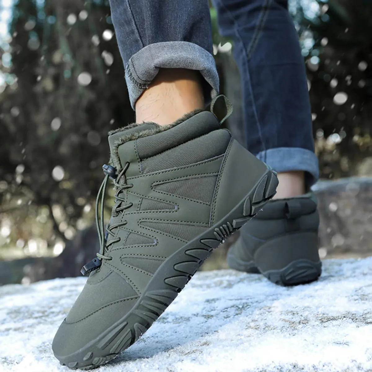 Hike Winter Footwear Barefoot Womens, Warm Waterproof Hiking Winter Barefoot Shoes Men, Anti-slip Barefoot Boots Winter