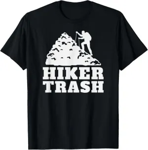 Hiker Trash Shirt Hiking T Shirt My Happy Place Is Outdoors T-Shirt