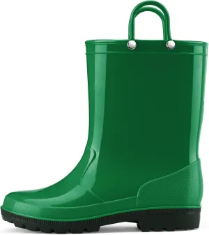 HISEA Kids Rain Boots for Toddler Boys Girls, Waterproof Rubber Boots with Easy-On Handles, Seamless PVC Rainboots Lightweight Mud Shoes for Water Beach Outdoor Playing (Toddler/Little Kid/Big Kid)