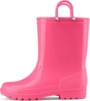 HISEA Kids Rain Boots for Toddler Boys Girls, Waterproof Rubber Boots with Easy-On Handles, Seamless PVC Rainboots Lightweight Mud Shoes for Water Beach Outdoor Playing (Toddler/Little Kid/Big Kid)