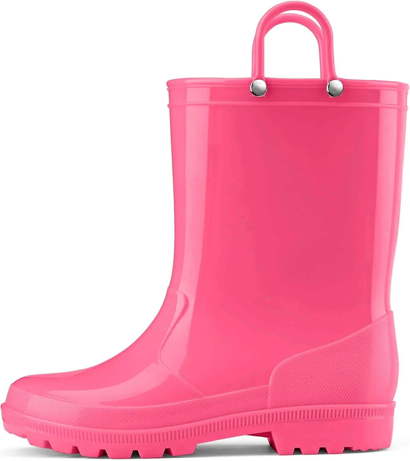 HISEA Kids Rain Boots for Toddler Boys Girls, Waterproof Rubber Boots with Easy-On Handles, Seamless PVC Rainboots Lightweight Mud Shoes for Water Beach Outdoor Playing (Toddler/Little Kid/Big Kid)