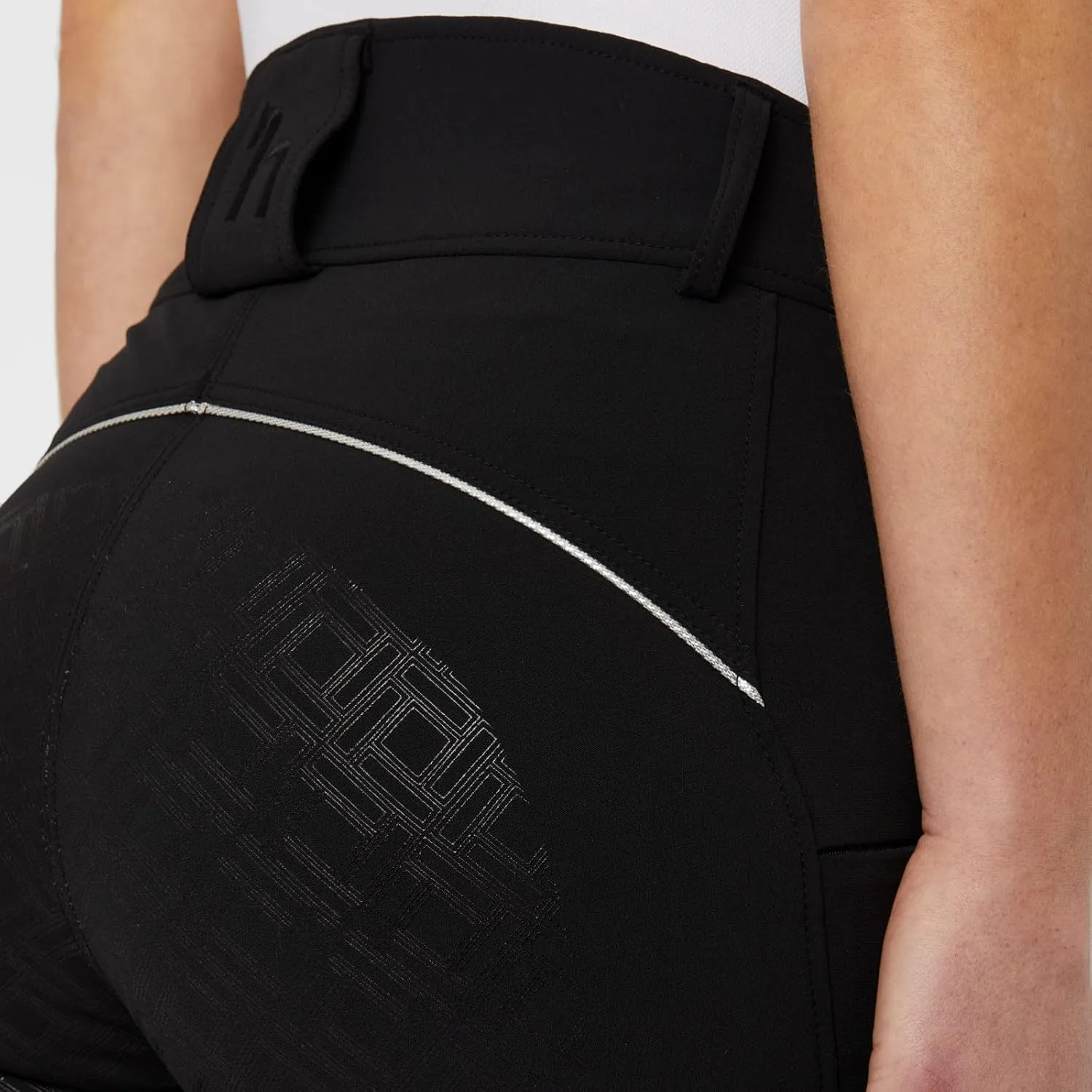 HORZE Callie Womens High Waist Silicone Full Seat Breeches with Phone Pocket