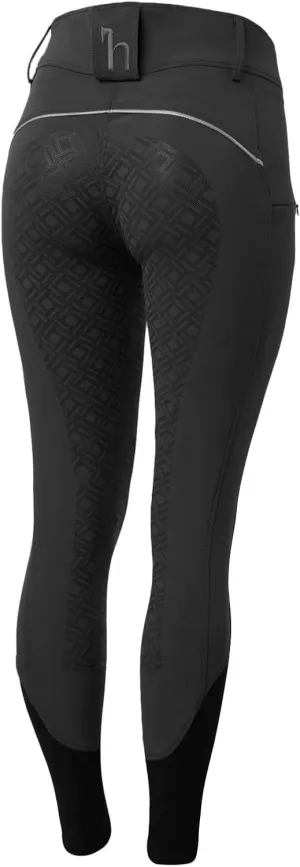 HORZE Callie Womens High Waist Silicone Full Seat Breeches with Phone Pocket