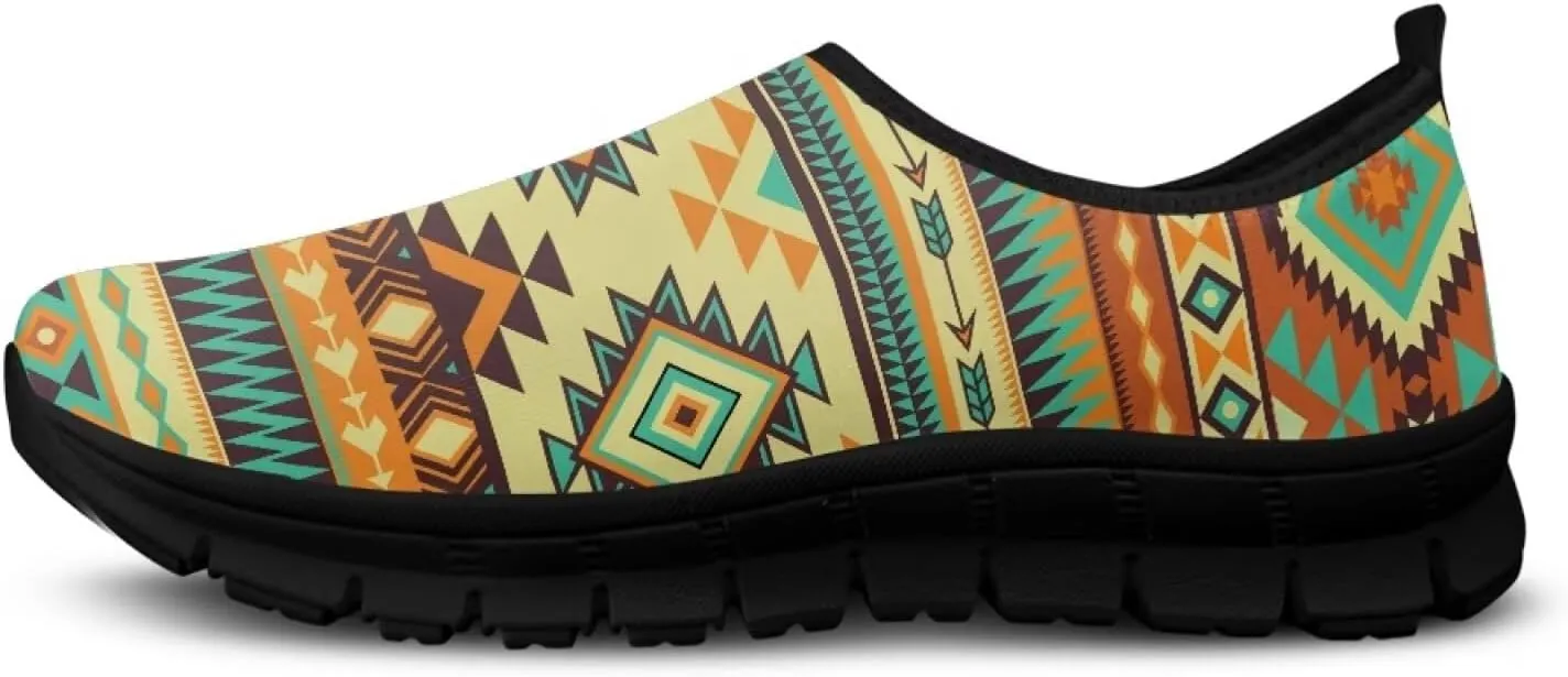 Howilath Western Tribal Aztec Mens Slip on Loafers Casual Shoes Running Sneakers Breathable Hands Free Shoes