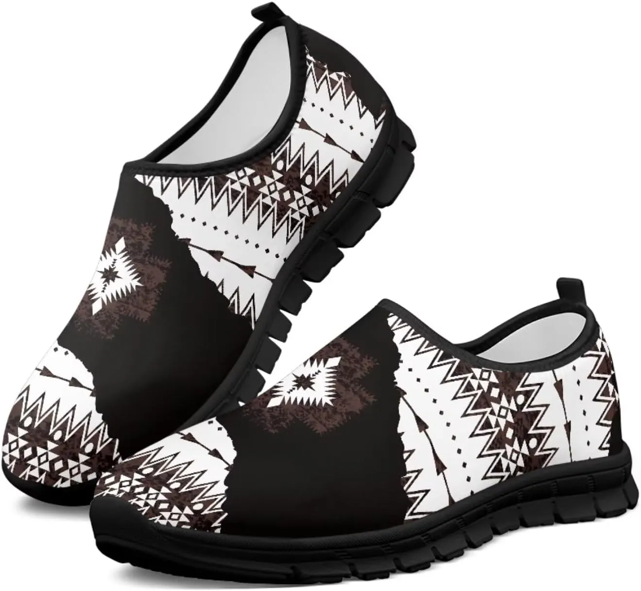 Howilath Western Tribal Aztec Mens Slip on Loafers Casual Shoes Running Sneakers Breathable Hands Free Shoes