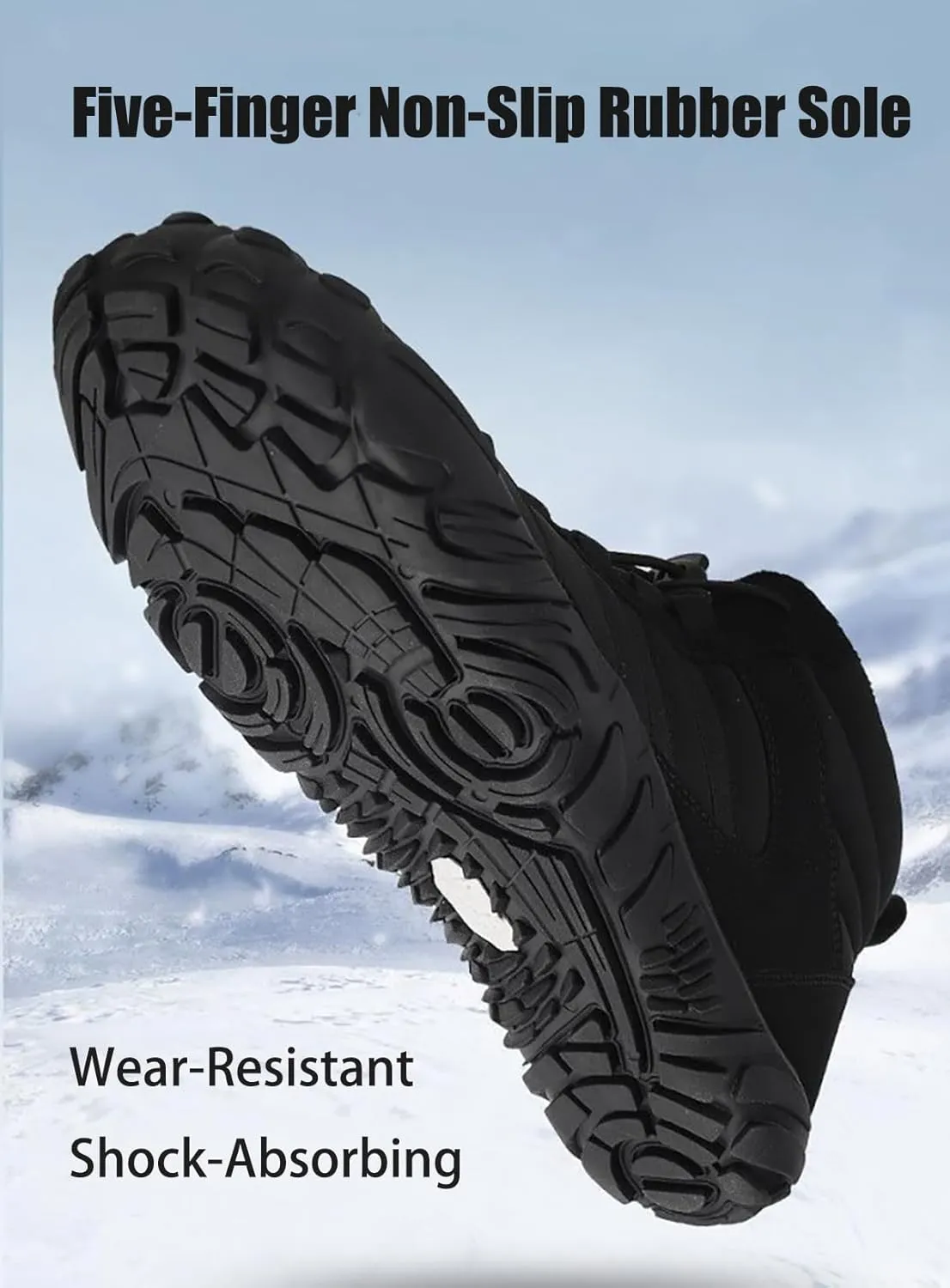 Hrtesus Hike Winter Barefoot Shoes Women Men, Winter Footwear Boots Wide Toe Non-Slip Highly Elastic Sneakers