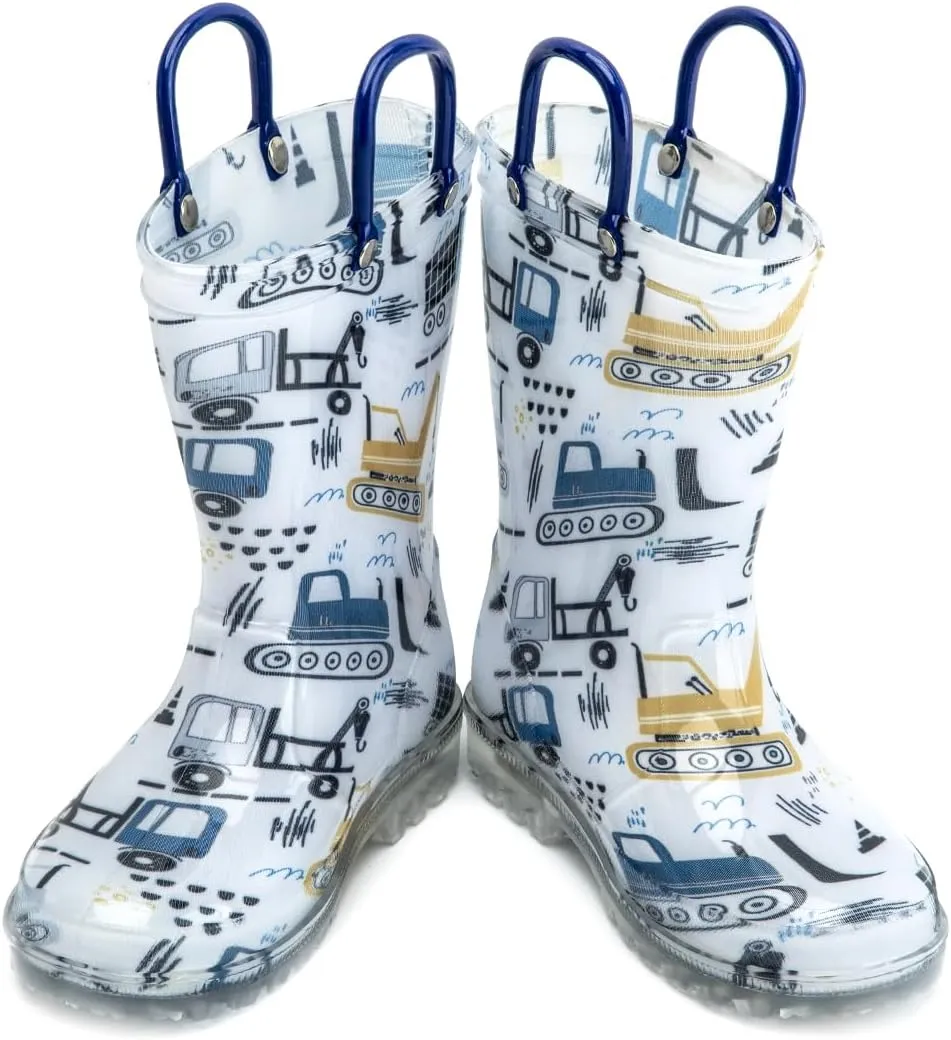 HugRain Light Up Rain Boots for Little Kids