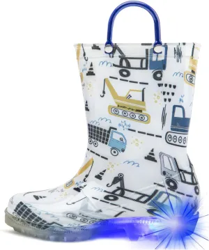 HugRain Light Up Rain Boots for Little Kids