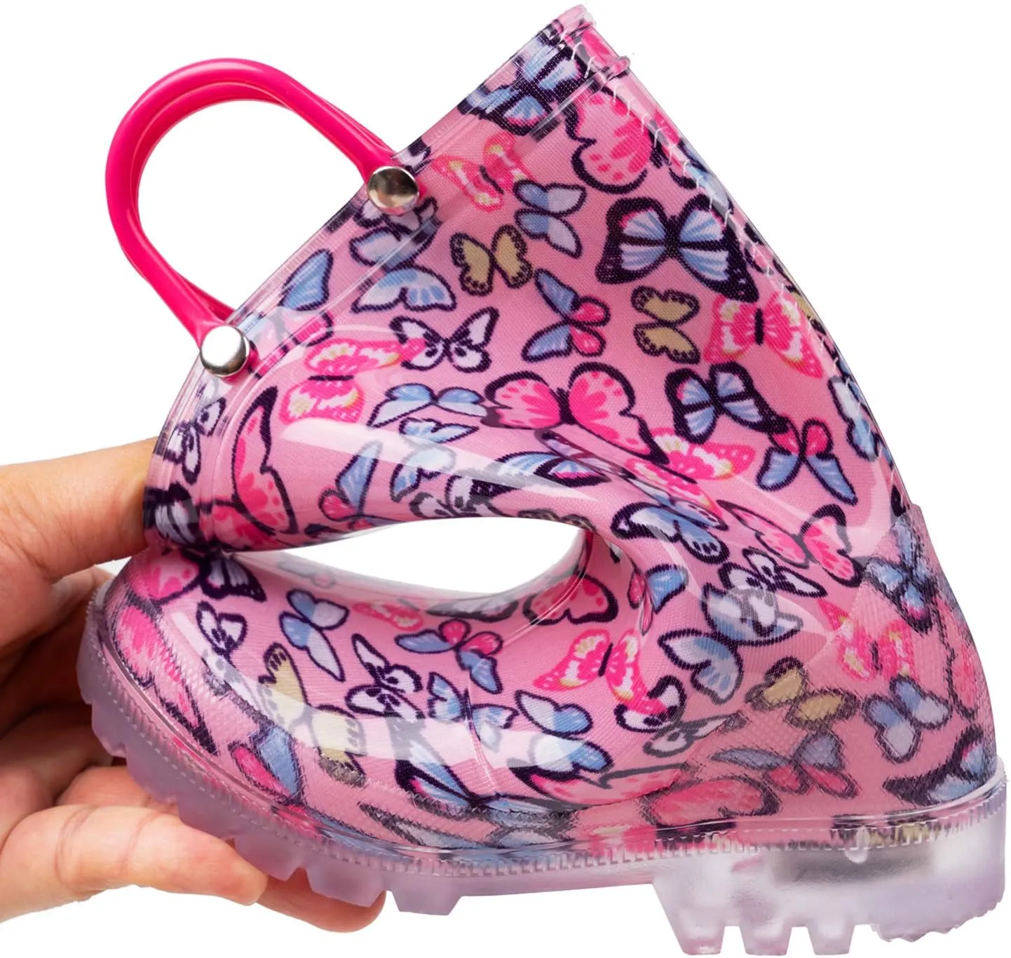 HugRain Light Up Rain Boots for Little Kids