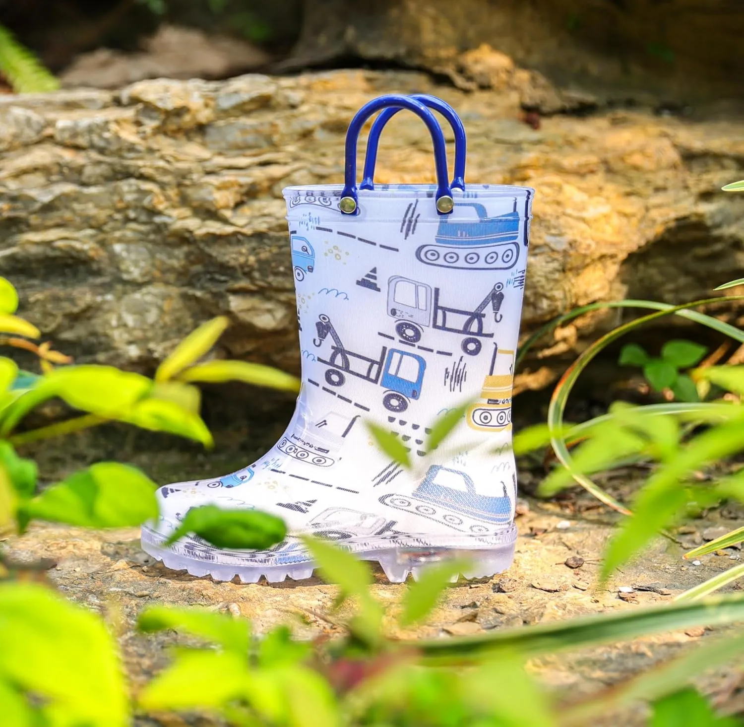 HugRain Light Up Rain Boots for Little Kids