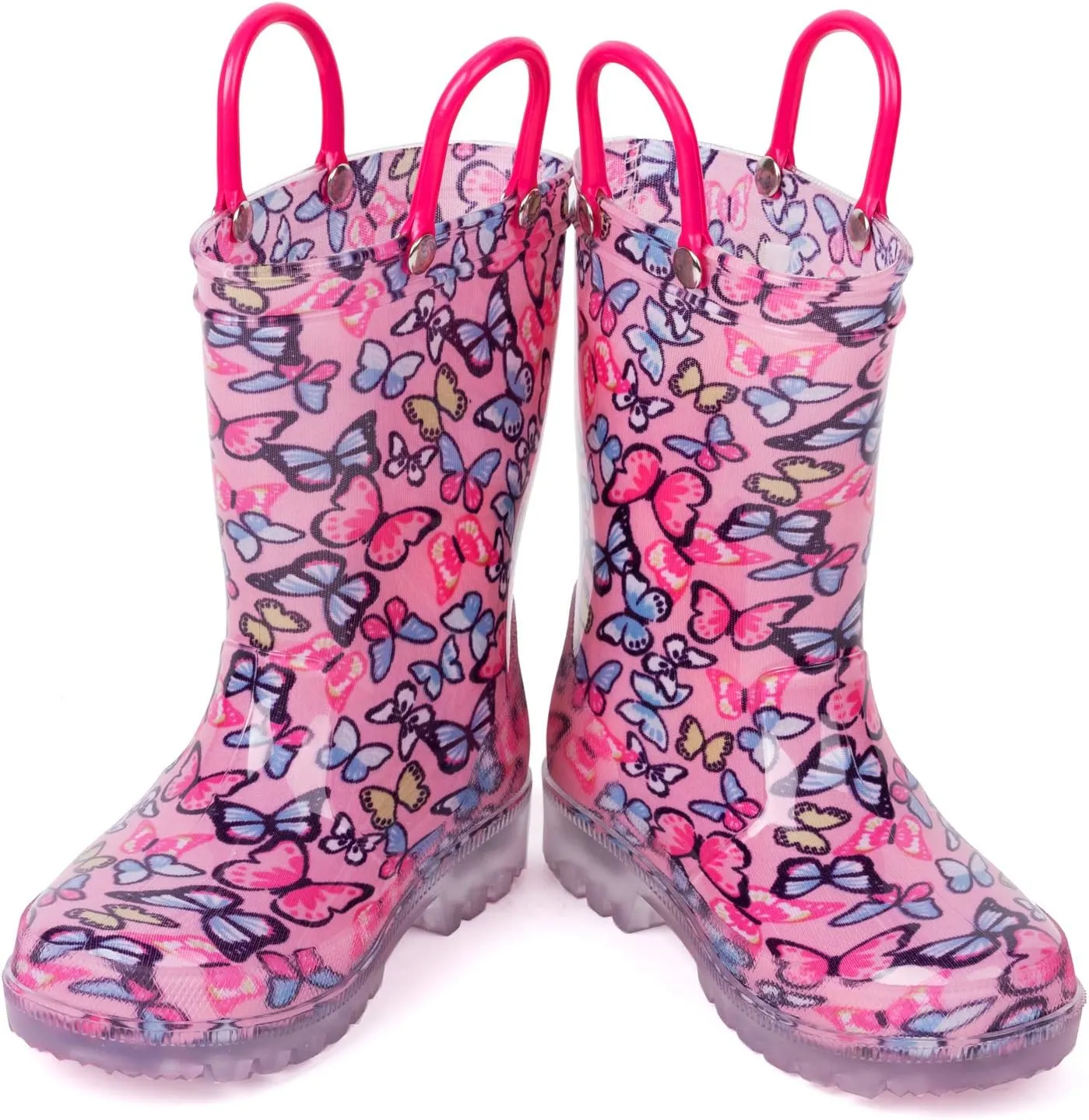 HugRain Light Up Rain Boots for Little Kids