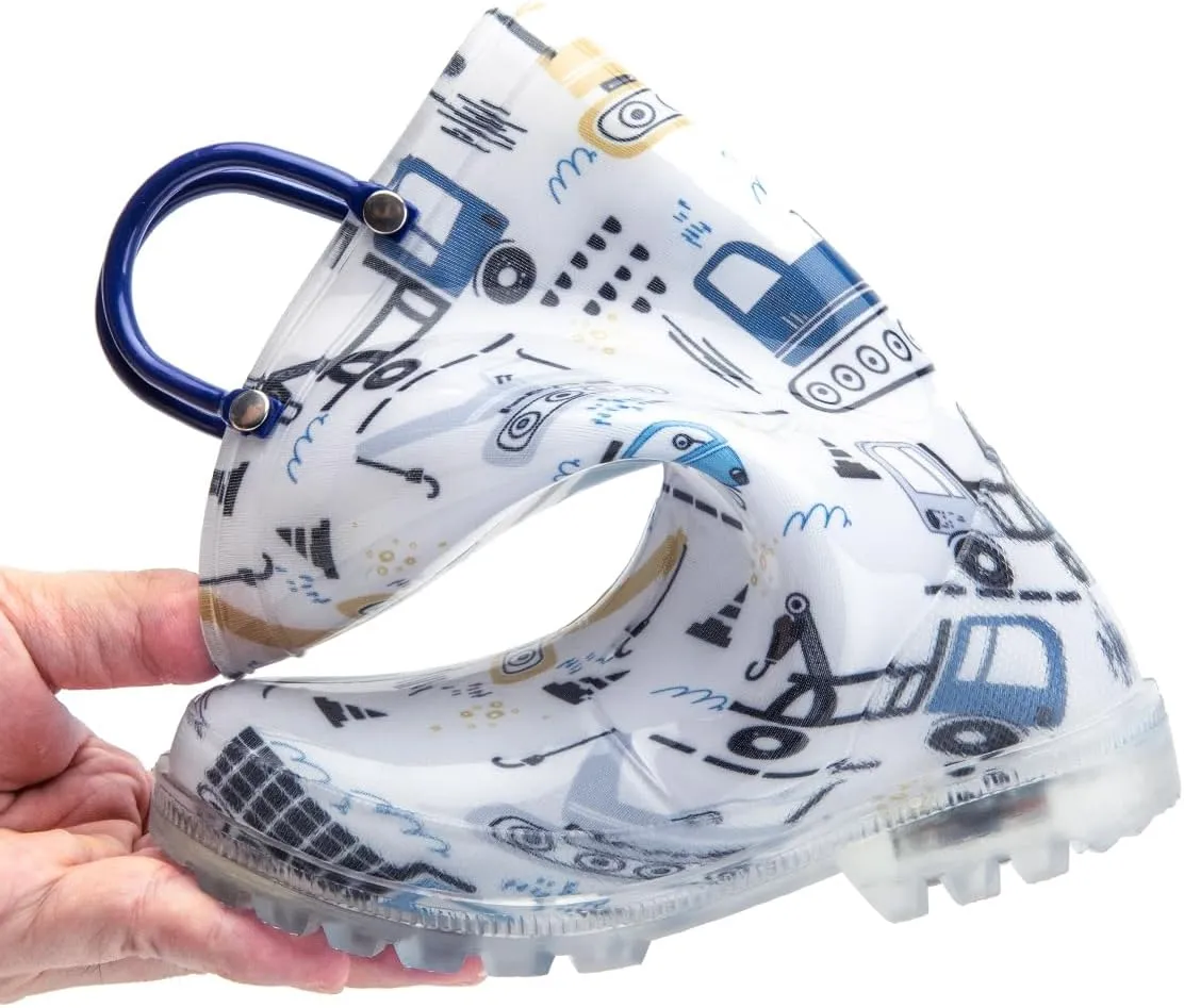HugRain Light Up Rain Boots for Little Kids