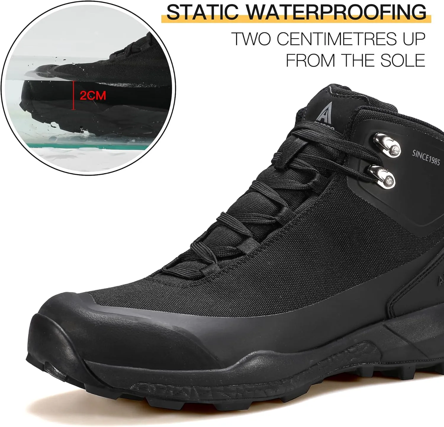 HUMTTO Men's All-Terrain Waterproof Hiking Boots Lightweight Breathable Outdoor Ankle Boots Trekking Hiking Shoes
