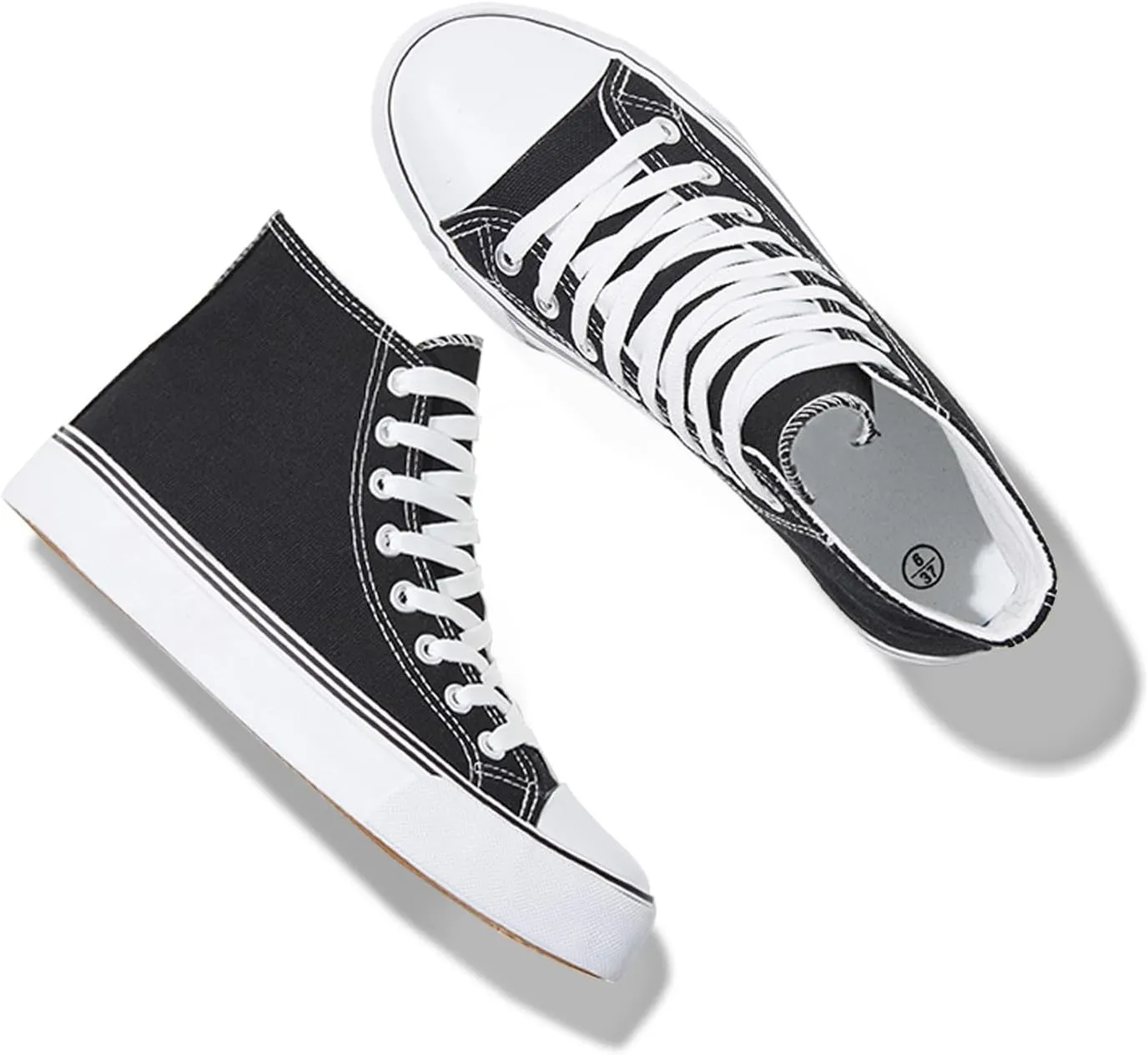 Iarus High Top Sneakers for Women White Canvas Comfortable Shoes for Women Walking Casual Sneakers Tennis Shoes