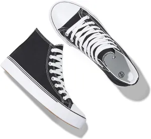 Iarus High Top Sneakers for Women White Canvas Comfortable Shoes for Women Walking Casual Sneakers Tennis Shoes