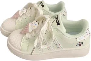 Ice Cream-Themed Casual Sneakers – Cute and Trendy Walking Shoes for Women and Teens with Chunky Sole, Adorable Details, and Comfortable Fit
