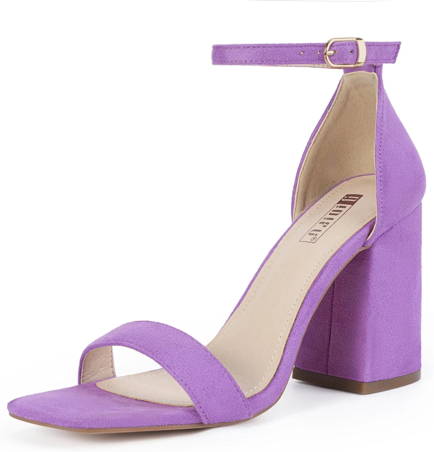 IDIFU IN4 High Chunky Block Heels Square Open Toe Ankle Strap Heeled Sandals Wedding Bridal Prom Dance Summer Dressy Comfortable Sexy Trendy Bride Bridesmaid Dress Shoes Cute Thick Women Heels