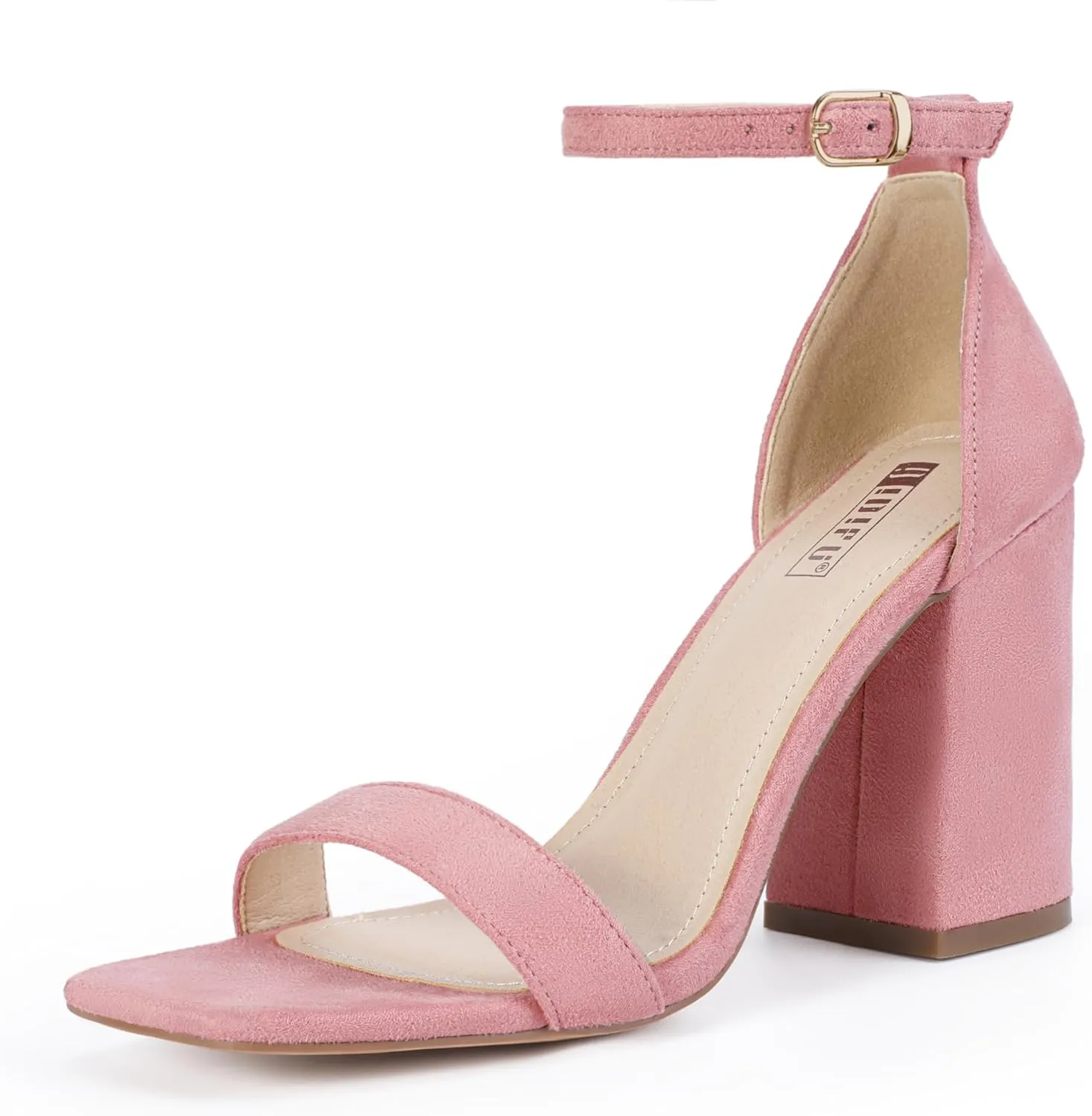IDIFU IN4 High Chunky Block Heels Square Open Toe Ankle Strap Heeled Sandals Wedding Bridal Prom Dance Summer Dressy Comfortable Sexy Trendy Bride Bridesmaid Dress Shoes Cute Thick Women Heels