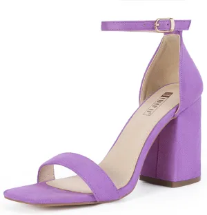 IDIFU IN4 High Chunky Block Heels Square Open Toe Ankle Strap Heeled Sandals Wedding Bridal Prom Dance Summer Dressy Comfortable Sexy Trendy Bride Bridesmaid Dress Shoes Cute Thick Women Heels
