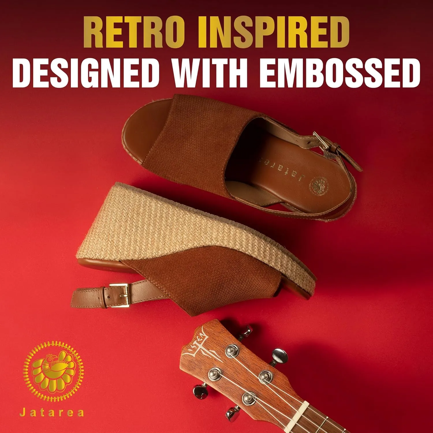 JATAREA Leather Wedge Sandals for Women | Women's Sandals Perfect for Summer