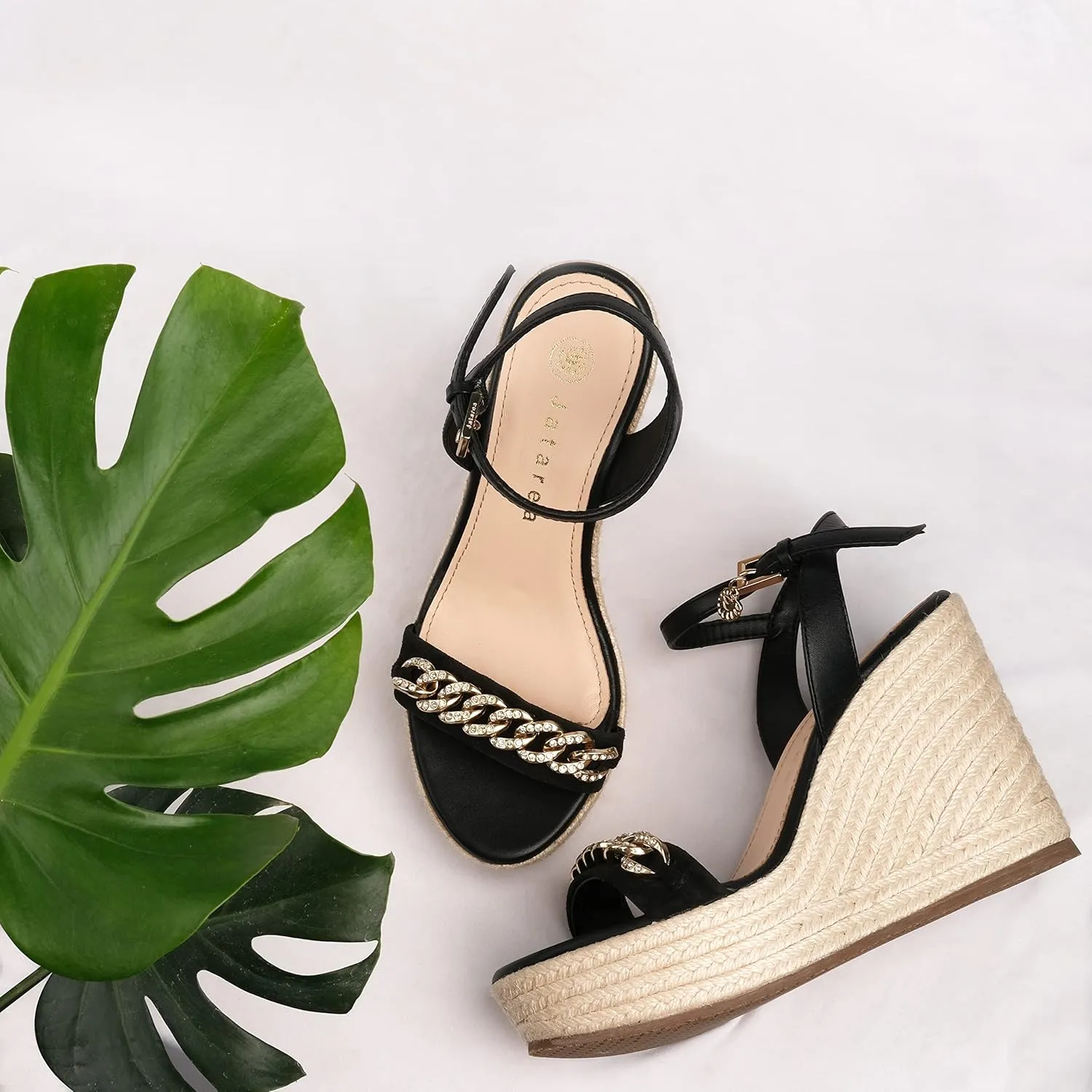 JATAREA Leather Wedge Sandals for Women | Women's Sandals Perfect for Summer