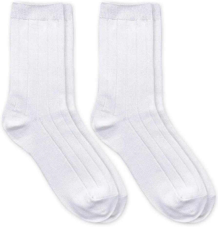 Jefferies Socks Boy's Rayon Derived from Bamboo School Uniform Ribbed Crew Socks 2 Pair Pack