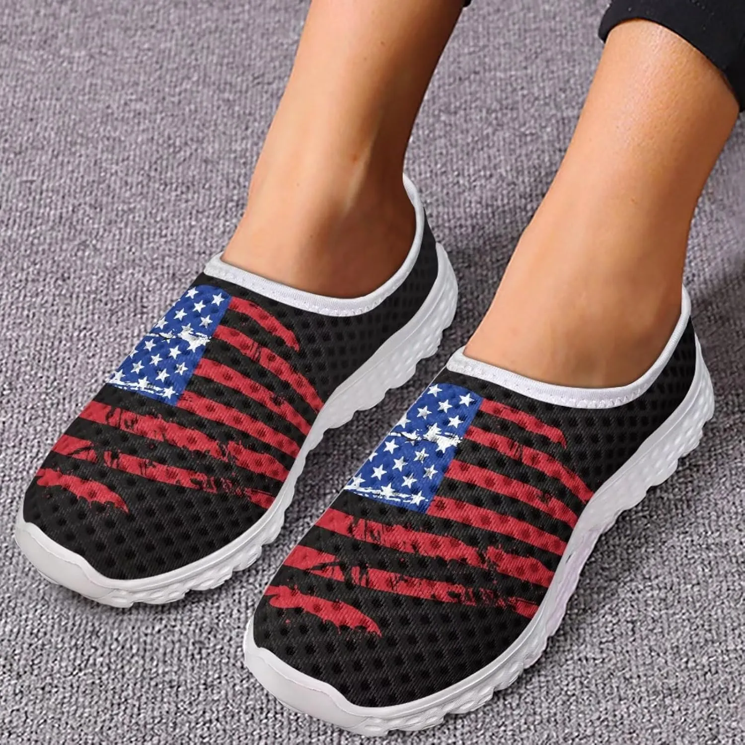 Jeiento Christmas Athletic Running Shoes for Women - Fashion Tennis Walking Sneakers