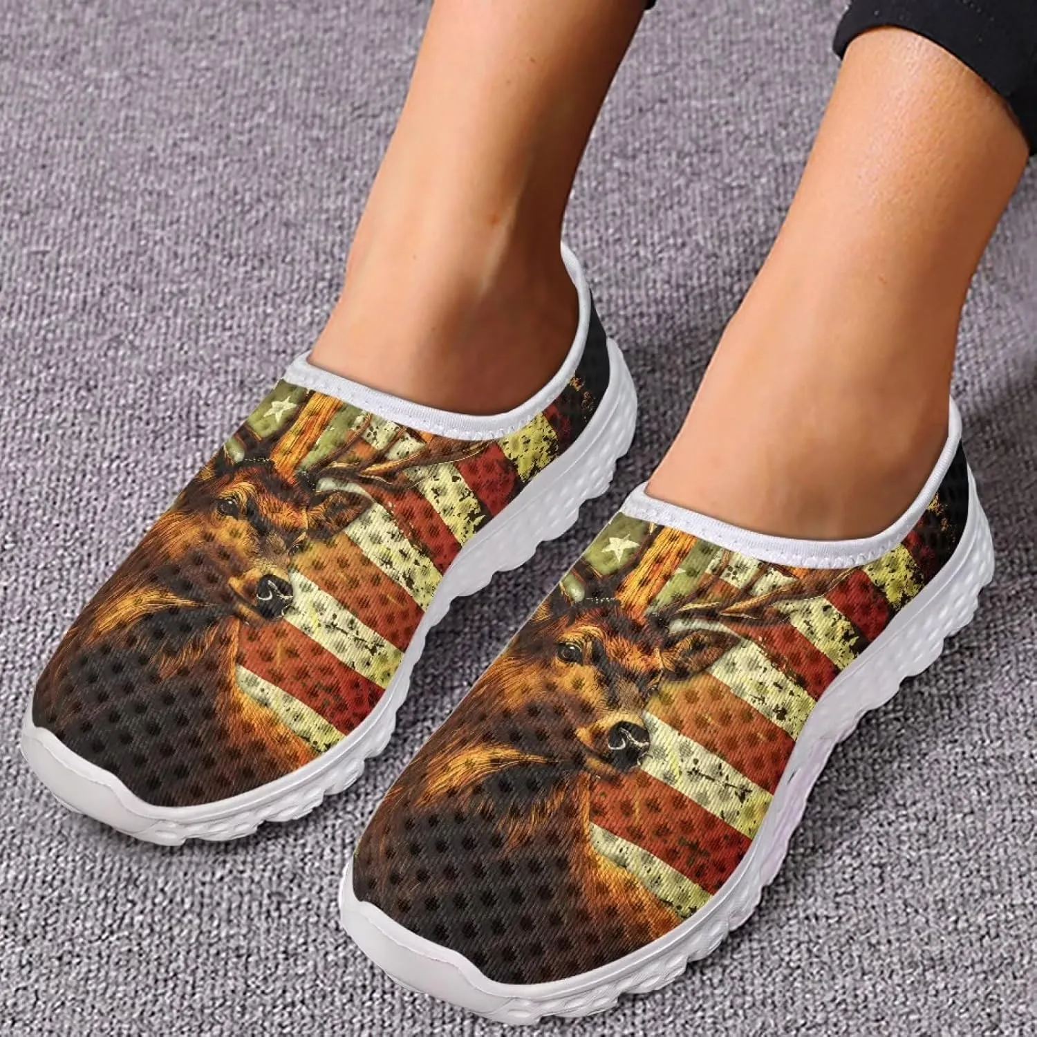 Jeiento Christmas Athletic Running Shoes for Women - Fashion Tennis Walking Sneakers