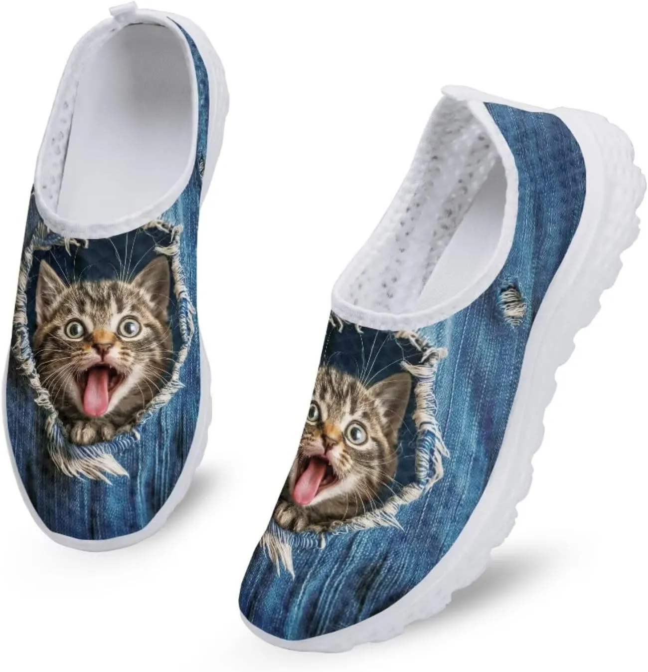 Jeiento Christmas Shoes for Womens Girls Walking Shoes Tennis Shoes Breathable Comfortable Athletic Running Shoe US 5.5-11.5