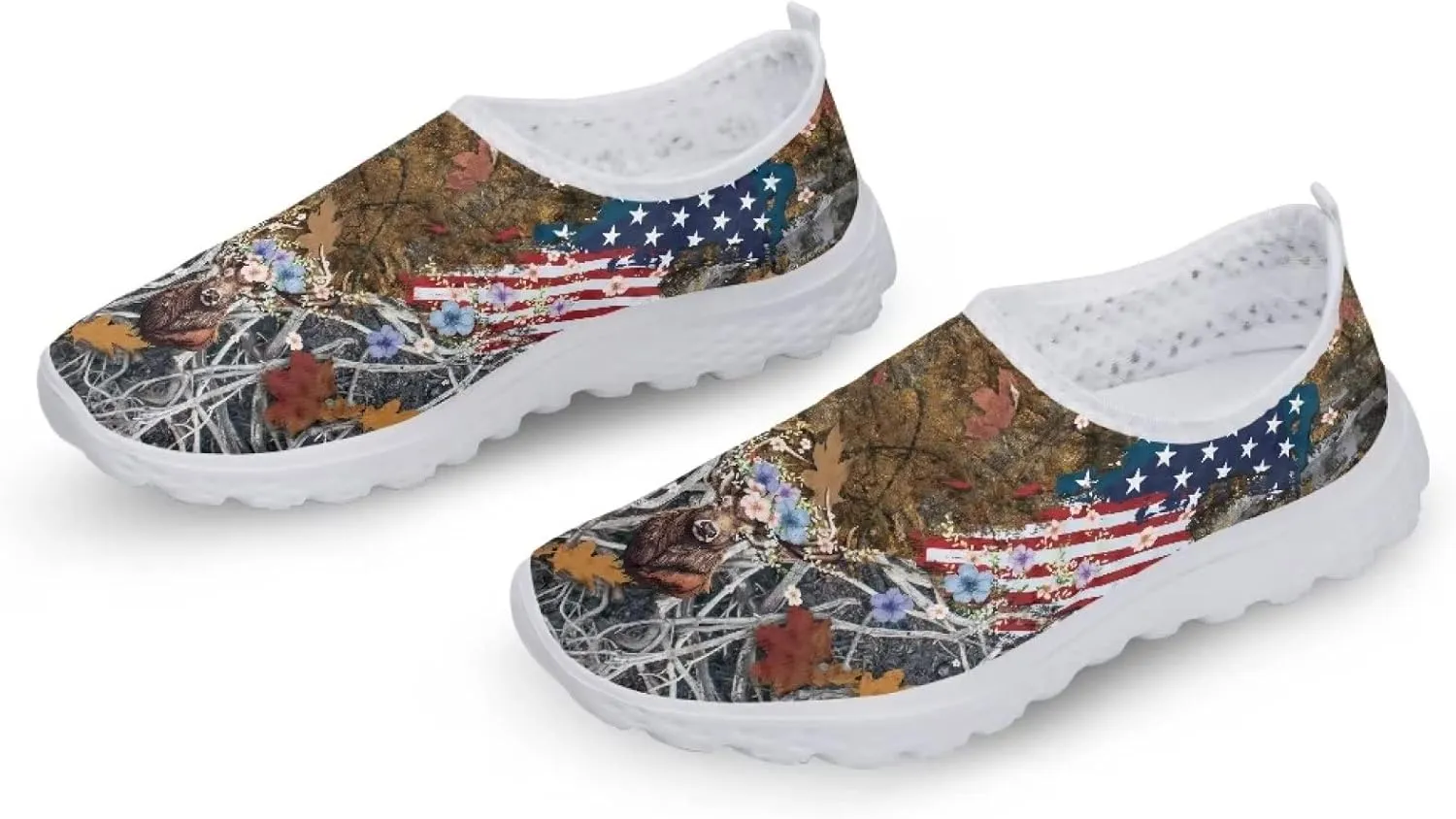 Jeiento Christmas Shoes for Womens Girls Walking Shoes Tennis Shoes Breathable Comfortable Athletic Running Shoe US 5.5-11.5