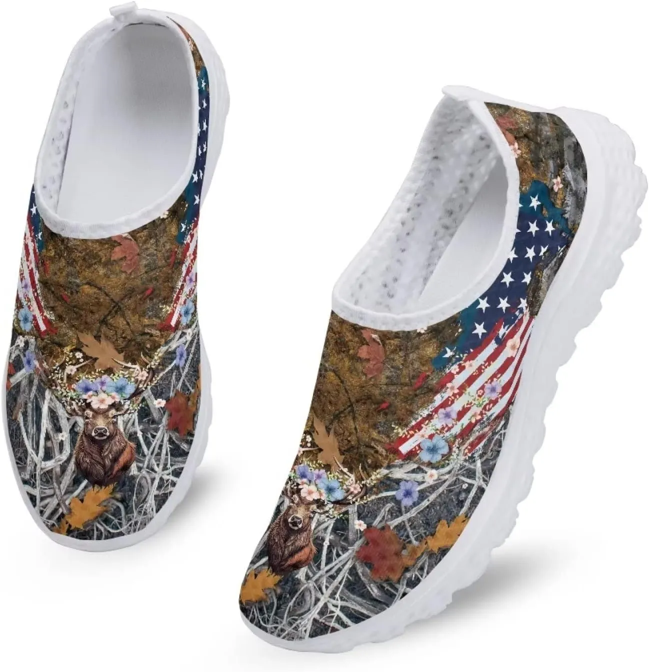 Jeiento Christmas Shoes for Womens Girls Walking Shoes Tennis Shoes Breathable Comfortable Athletic Running Shoe US 5.5-11.5