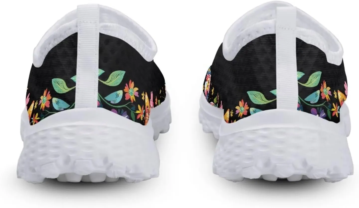 Jeiento Slip On Mesh Walking Shoes for Women Men Breathable Beach Water Shoes Flat Tennis Sneakers Jogging Casual Footwear