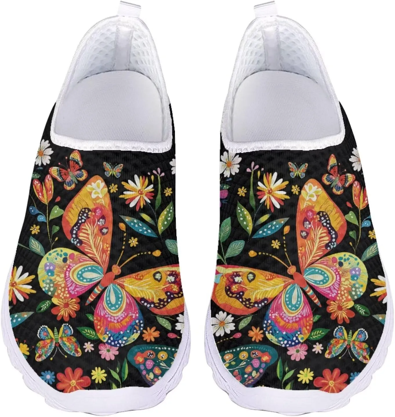 Jeiento Slip On Mesh Walking Shoes for Women Men Breathable Beach Water Shoes Flat Tennis Sneakers Jogging Casual Footwear