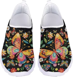 Jeiento Slip On Mesh Walking Shoes for Women Men Breathable Beach Water Shoes Flat Tennis Sneakers Jogging Casual Footwear