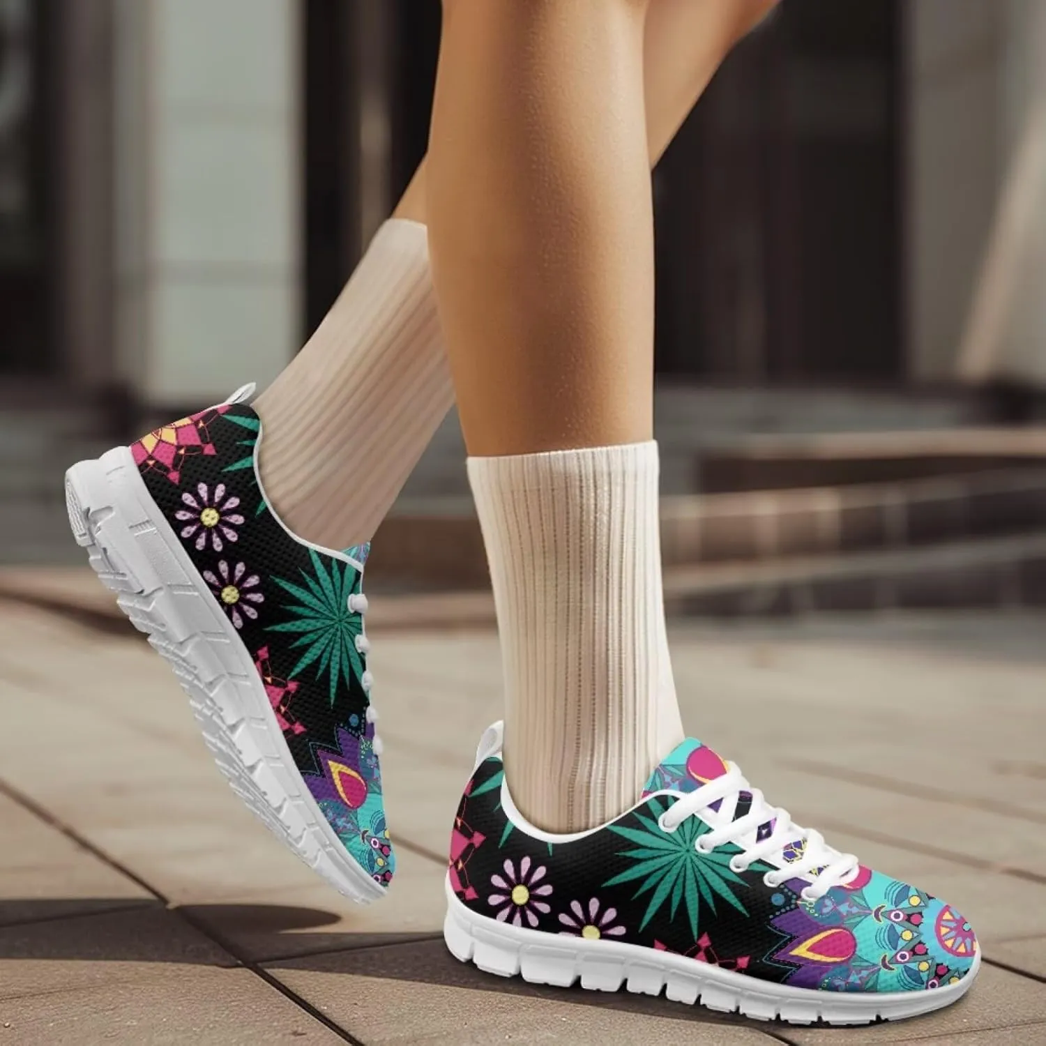 Jeiento Walking Shoes for Men Women Fashion Lightweight Breathable Running Shoes Sport Athletic Tennis Shoes