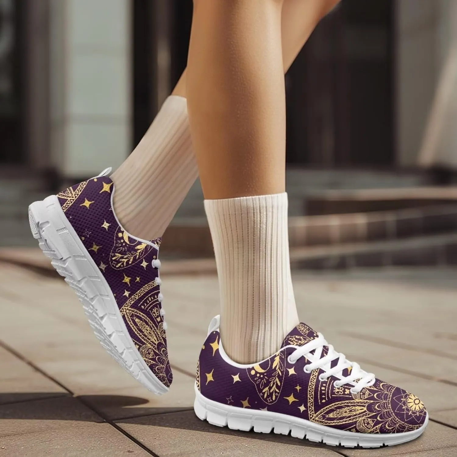 Jeiento Walking Shoes for Men Women Fashion Lightweight Breathable Running Shoes Sport Athletic Tennis Shoes