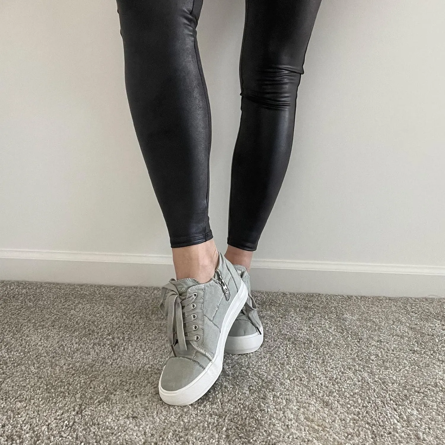 JENN ARDOR Wedge Sneakers for Women Fashion Canvas Shoes Casual Platform Hidden Heel Womens Slip On Sneaker Non Slip Side Zipper