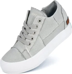 JENN ARDOR Wedge Sneakers for Women Fashion Canvas Shoes Casual Platform Hidden Heel Womens Slip On Sneaker Non Slip Side Zipper