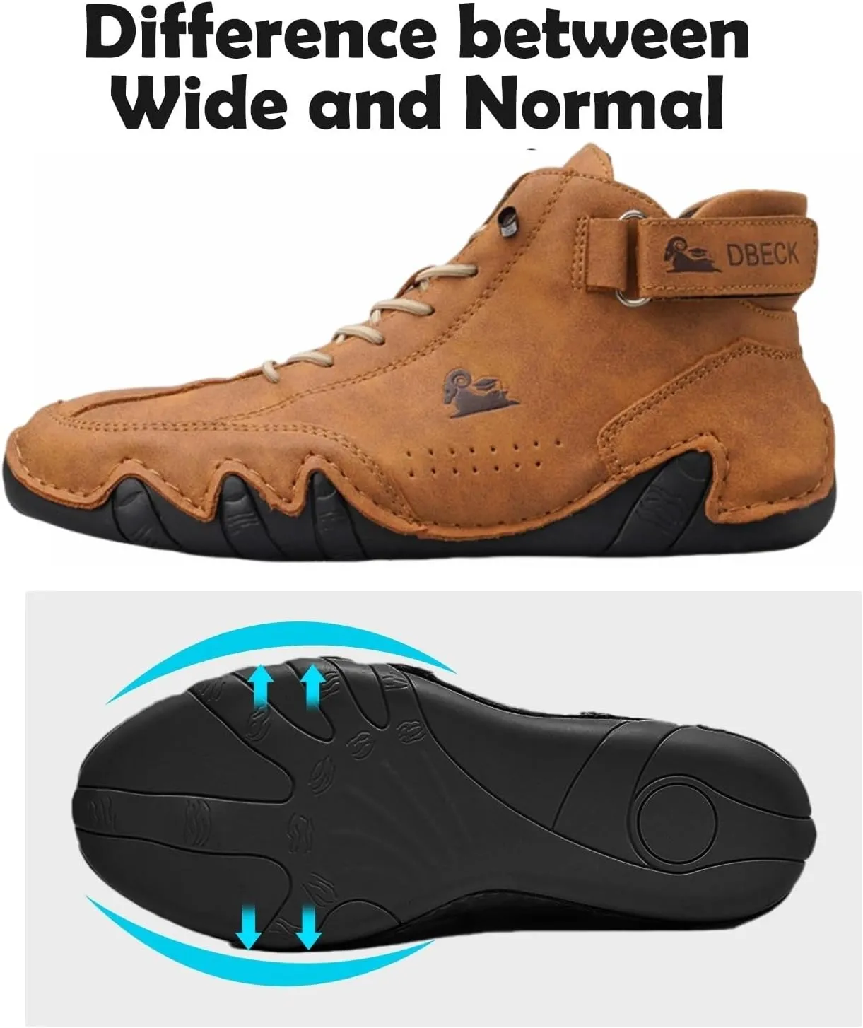 JishinGal Italian Handmade Suede High Boots Men's Casual Walking Boots Cozy Non-Slip Shoes Lightweight Hike Footwear