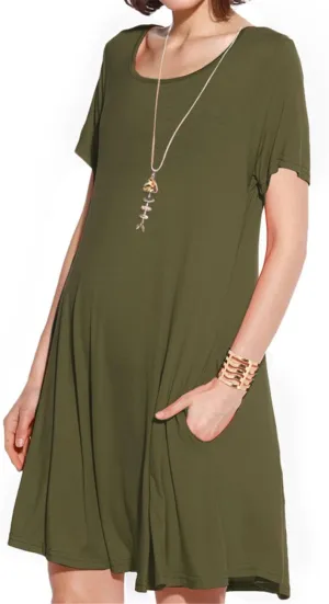 JollieLovin Plus Size Summer T-Shirt Casual Dresses for Curvy Women Flowy Swing