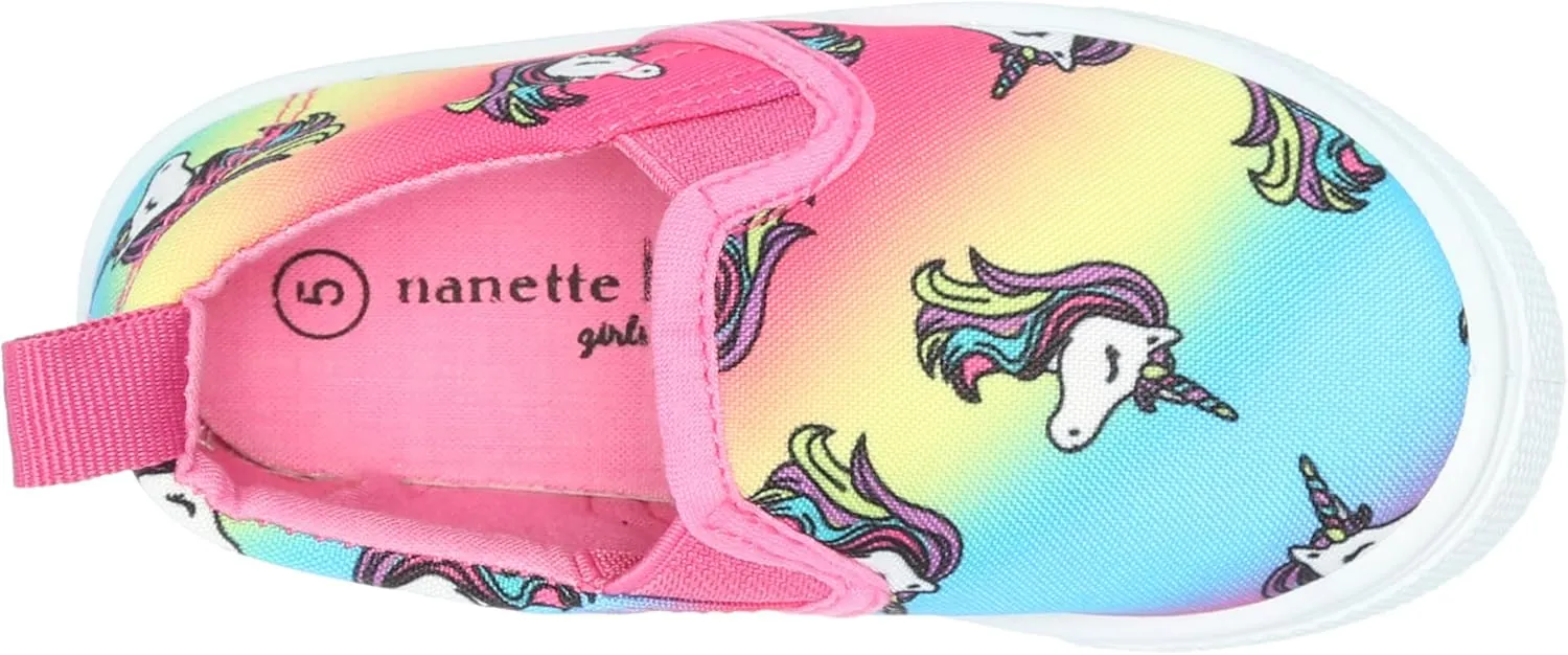 Josmo Girl's Unicorn and Stars Prints Low Top Casual Canvas Sneaker Tennis