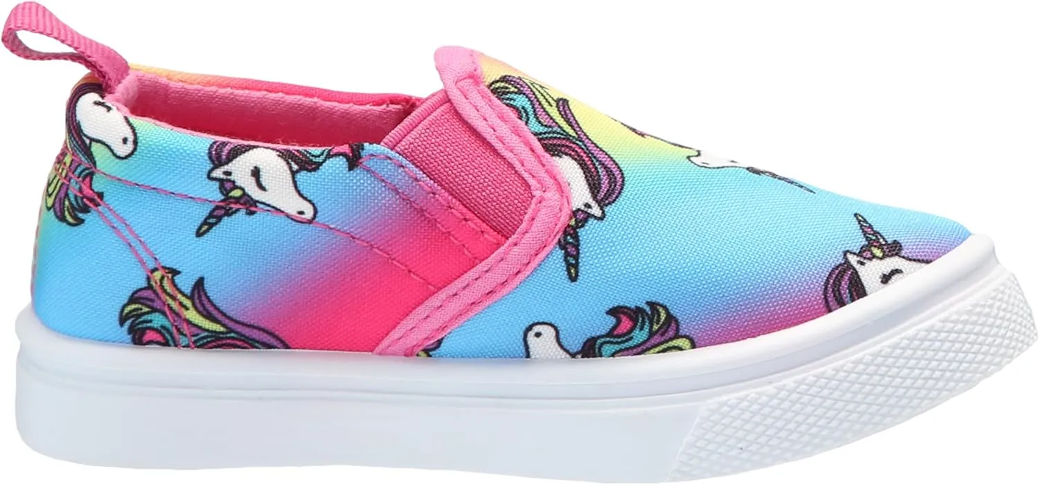 Josmo Girl's Unicorn and Stars Prints Low Top Casual Canvas Sneaker Tennis