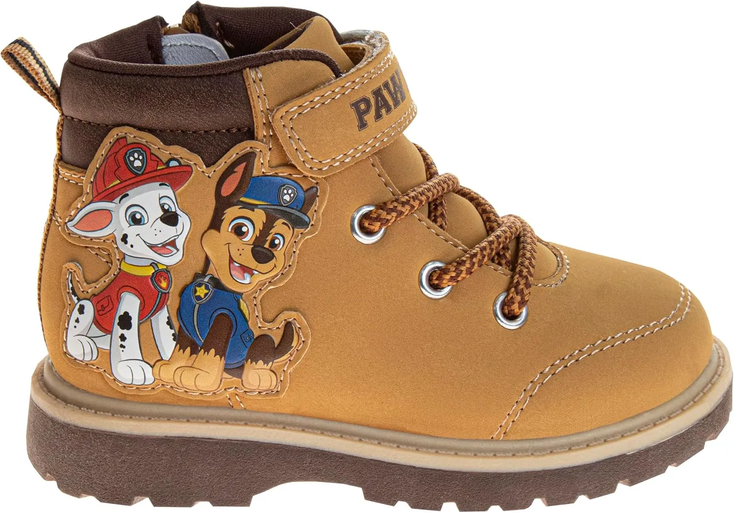 Josmo Paw Patrol Boots for Kid Boys Lace Up MidCalf - Chase Marshall Workboot Construction Boot Trek Walk Hike Climb (size 7-10 Toddler/size 11-12 Little Kids)