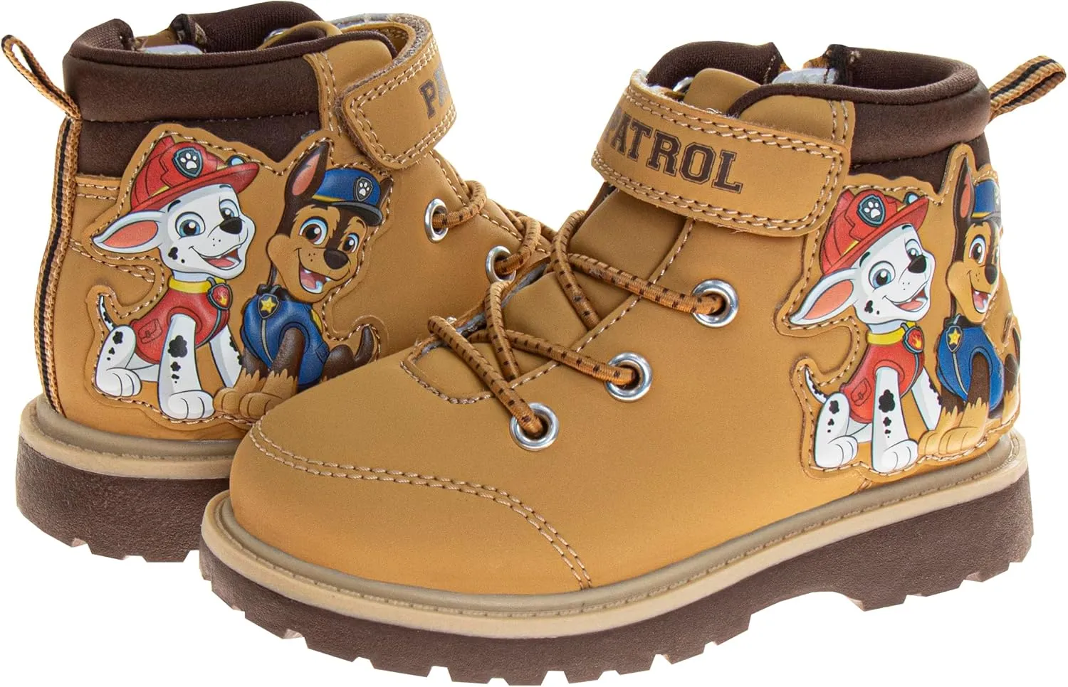Josmo Paw Patrol Boots for Kid Boys Lace Up MidCalf - Chase Marshall Workboot Construction Boot Trek Walk Hike Climb (size 7-10 Toddler/size 11-12 Little Kids)