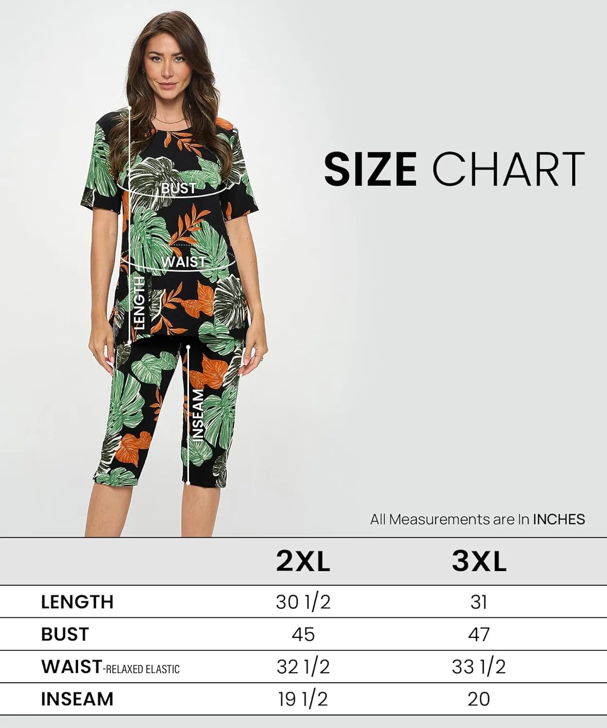 Jostar Women's 2 Piece Set – Plus Size Short Sleeve T Shirts Top and Capri Pants with Side Slit Stretchy Casual Outfit
