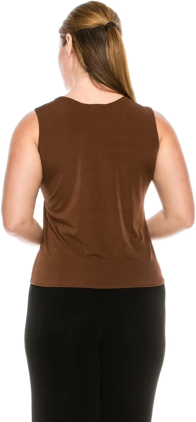 Jostar Women's Basic Tank Top – Sleeveless Round Neck Stretch Casual Solid T Shirts