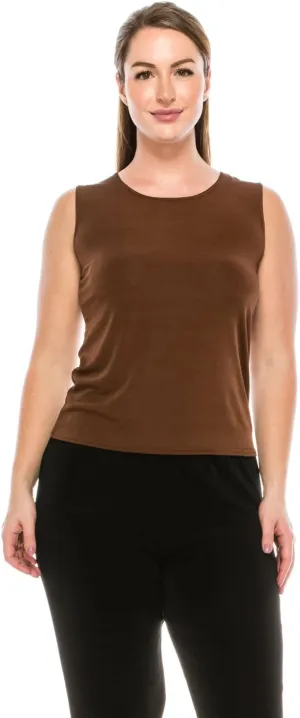 Jostar Women's Basic Tank Top – Sleeveless Round Neck Stretch Casual Solid T Shirts