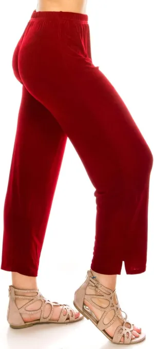 Jostar Women's Elastic Waist Pants – Plus Size Pull On Non Iron Stretch Ankle Length Basic Trouser