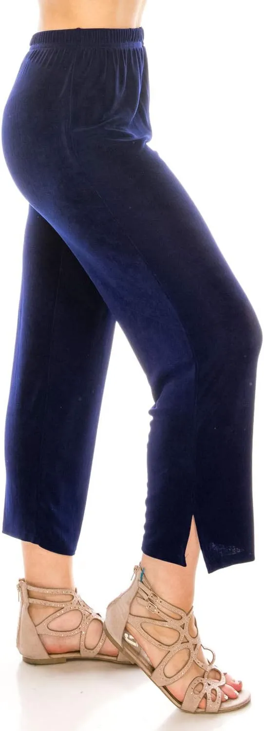 Jostar Women's Elastic Waist Pants – Pull On Non Iron Stretch Ankle Length Basic Trouser