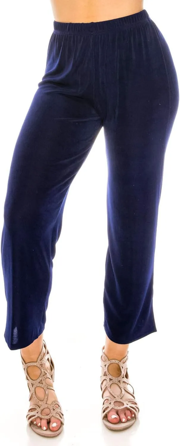 Jostar Women's Elastic Waist Pants – Pull On Non Iron Stretch Ankle Length Basic Trouser